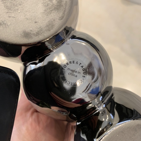 🧓🏼MT Torre & Tagus mini carafe 3 bud silver ceramic vase - Picture 3 of 3